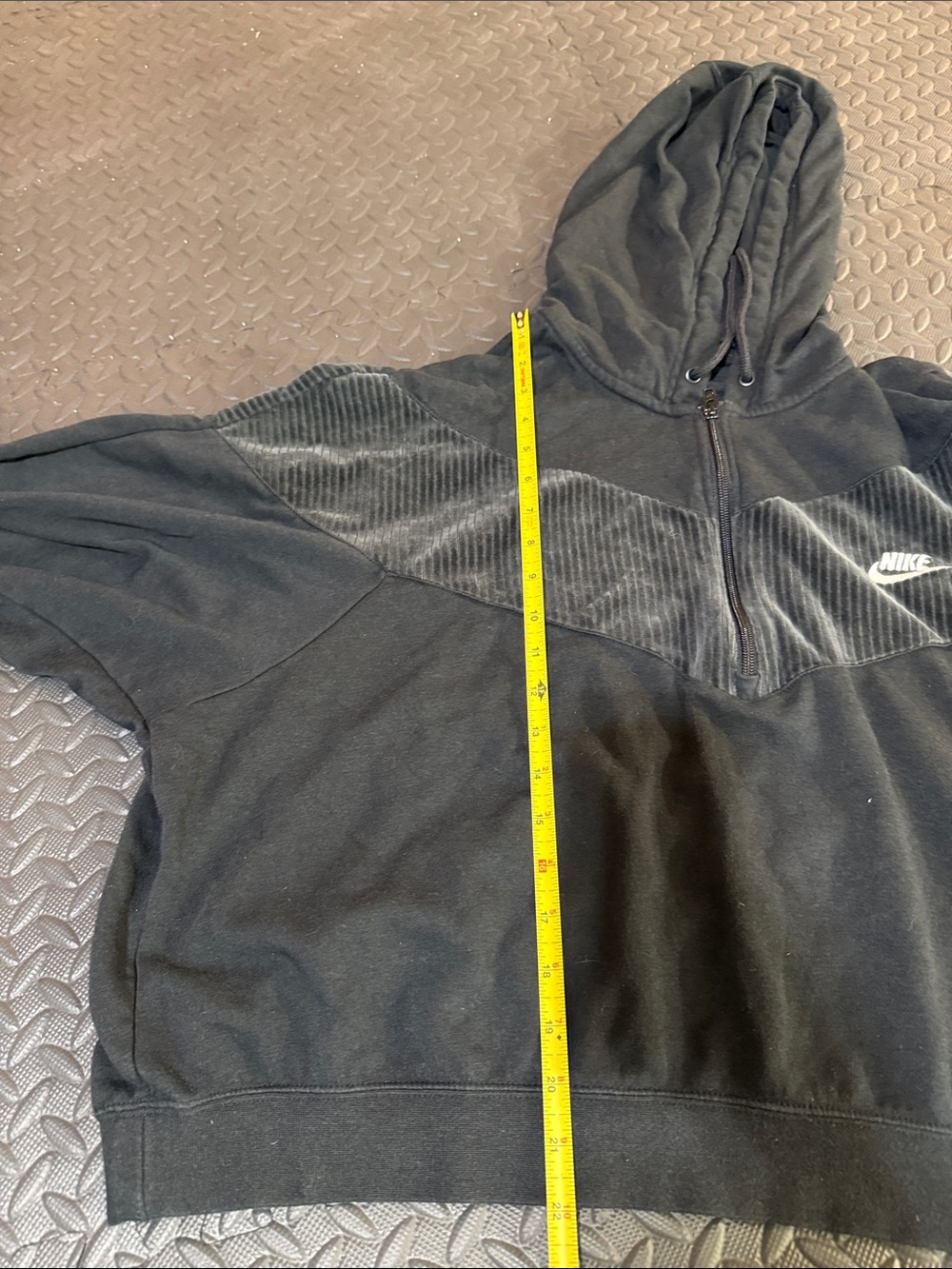 Nike Women's Heritage velour tracksuit half-zip crop hoodie/matching jogger L/XL - Picture 10 of 11